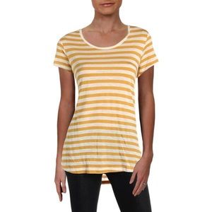Scotch and Soda Gold Yellow Striped Soft T Shirt